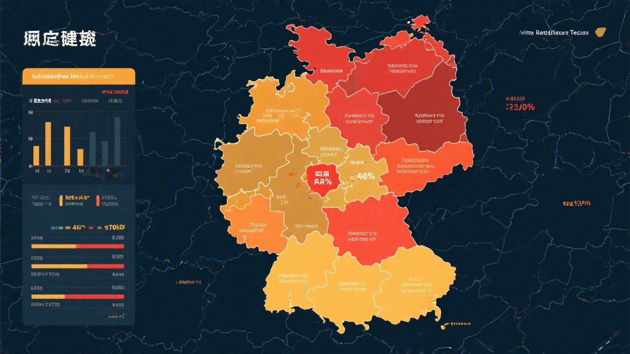 Detailed choropleth map of Germany highlighting municipal trade tax rate hotspots with legend and data overlays for financial forecasting teams